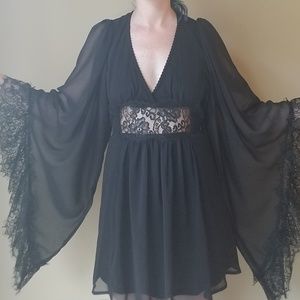 Current Mood black vneck batwing dress